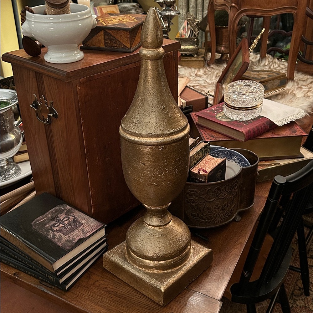 Large Gold Decorative Wooden Finial